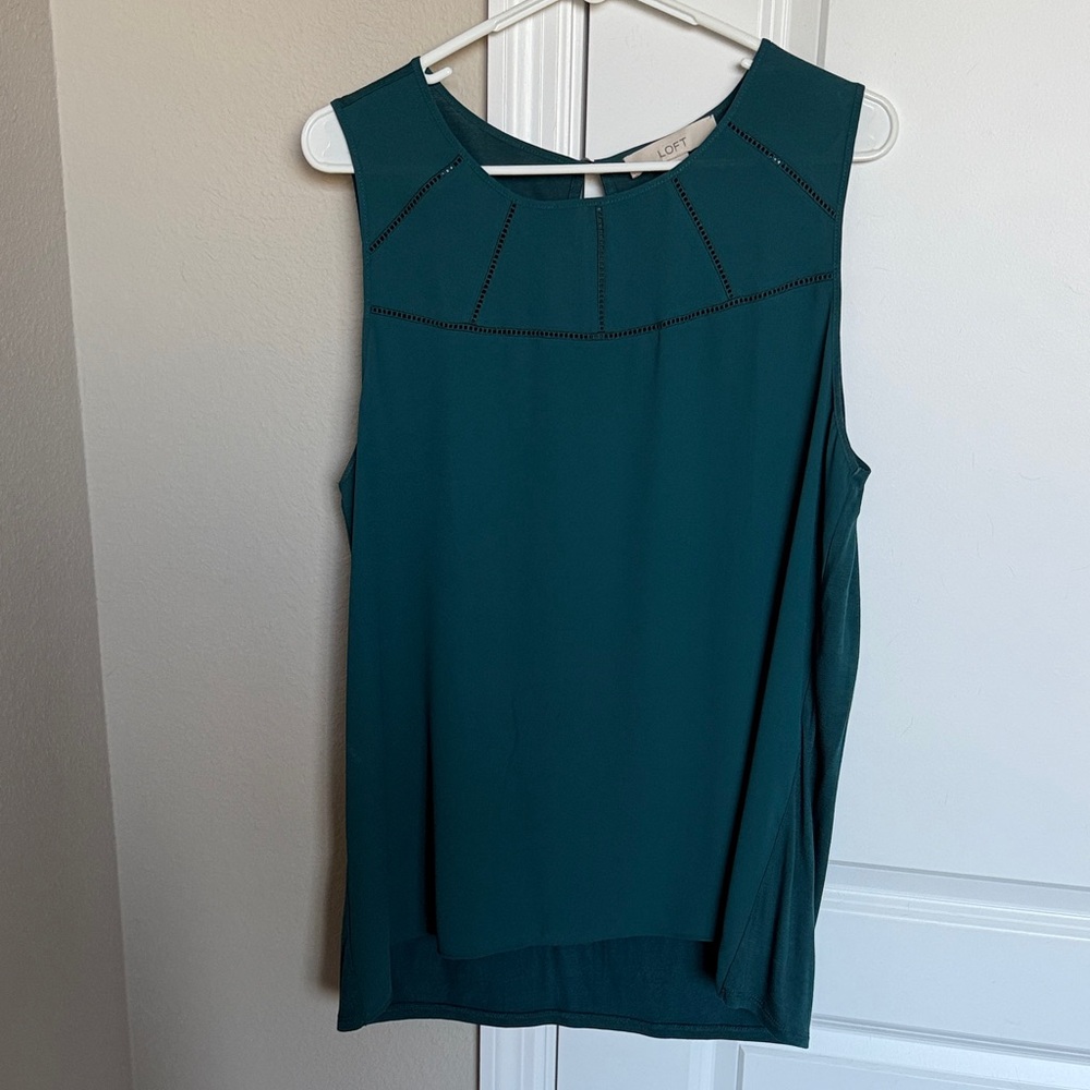 LOFT Dark Teal Sleeveless Blouse